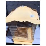 VINTAGE YELLOW BIRD CAGE WITH REMOVABLE PAN