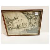 SIGNED PRINT ET SCOWCROFT " BLUE ANCHOR INN"