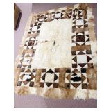 CAMEL HAIR LEATHER RUG/TAPESTRY FROM MOROCCO,