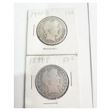 1899-P, 1908-D BARBER HALVES