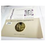 2 OZ. FRANKLIN MINT GREAT MASTER PIECES 24K GOLD
