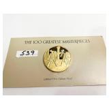 2 OZ. FRANKLIN MINT GREAT MASTER PIECES 24K GOLD