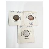 1859, 81, 88 INDIAN HEAD PENNIES