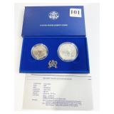 1986 LIBERTY ELLIS ISLAND SILVER PROOF SETS