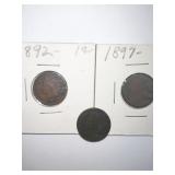 1880, 92, 97 INDIAN HEAD PENNIES