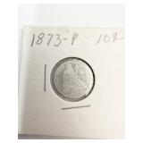 1873 SEATED DIME