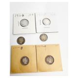 LIBERTY HEAD 1912-D, 14-P, 14-D, 15-P, 16-P, 16-S