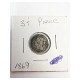 1869 3 CENT PIECE