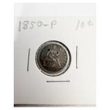 1850 SEATED DIME