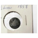 1858 HALF DIME