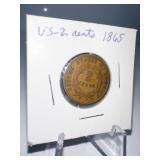 1865 2 CENT PIECE