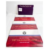 4 1987 MINT SETS AND 3 1987 PROOF SETS