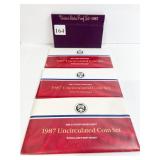 3 1987 MINT SETS AND 3 1987 PROOF SETS