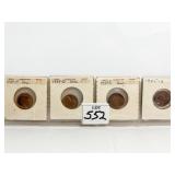 1937-P, D, S W/ 1955-S UNC LINCOLNS