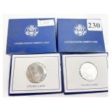 (2) 1986 COMM. LIBERTY HALVES