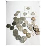 CANADIAN QUARTERS 11 SILVER + 27, 1965 UP