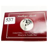 FRANKLIN MINT 1 OZ STERLING PROOF "LINCOLN"