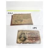 1863 10 CENT 2 TOTAL VERY WELL WORN