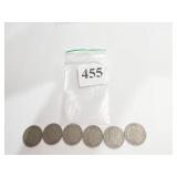 1883, 1905, 06, 07, 10, 11 V NICKELS