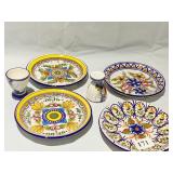 VT. MARTINEZ PLATES AND 2 EGG CUPS