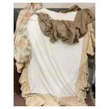 TWO FULL SZ. BED SKIRTS, BROWN AND TAN, FULL