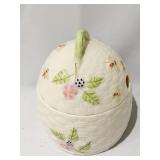 BELLEEK HONEY JAR