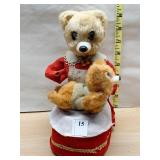 BATTERY OP BEAR W/ DOG ON LAP