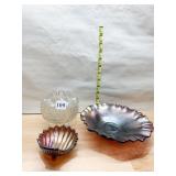 SHELL CARNIVAL BOWL, RUFFLE EDGE BOWL, GRAPE/LEAF