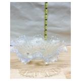 POINSETTIA WHITE CARNIVAL FOOTED BOWL 9" ROUND