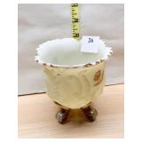 FOOTED BOWL 5" H GOLD TRIM