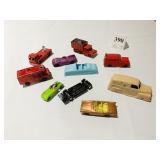 10 CARS & TRUCKS TOOTSIE, LESNEY ETC.