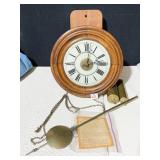 F. BOOKER & CO. ANTIQUE WALL CLOCK WALNUT CASE W/