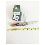 CASE #90164 BLACK ORANGE DOUBLE BLADE NOB