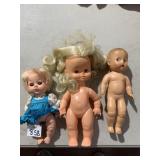 THREE PLASTIC DOLLS