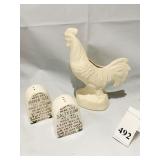 ROOSTER PLANTER HULL, MARKERS S/P W/ CHIP,