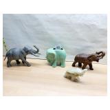 ELEPHANT PLANTER, ALABASTER ELEPHANT, 2 MOLDED