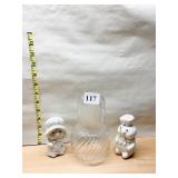 BEDSIDE WATER BOTTLE/GLASS AND DOUGH BOY & GIRL