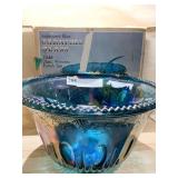 CARNIVAL GLASS PUNCH BOWL W/ ORIGINAL BOX INDIANA