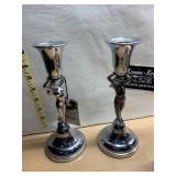 CHROME KRAFT CANDLESTICKS 9" H W/ TAGS