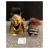 SOLID METAL FACE WITH OPEN MOUTH AND GORILLA HEAD