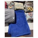 TWO SOFT BLANKETS, MASSAGE PILLOW, ETC.
