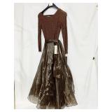 BLOOMINGDALE SZ. 10 NEW COCKTAIL DRESS BROWN