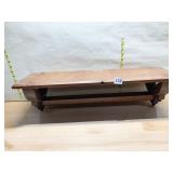 VINTAGE 26" X 7.5" WALNUT SHELF W/ TOWEL BAR