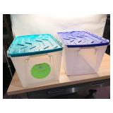 TWO TOTES W/ FLIP LIDS