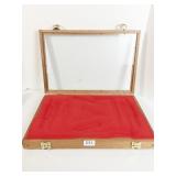 LOCKING WITH KEY HINGED LID GLASS TOP DISPLAY BOX