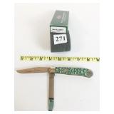 CASE #08370 TRAPPER OLIVE GREEN GATOR BACK NOB