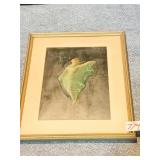 14" X 11" WOMAN W/ GREEN DRESS GICLEE W/