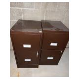 TWO BROWN 2 DRAWER FILES W/ LOCKS