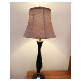 DARK BROWN LAMP BEIGE SHADE 38" H