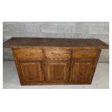 OAK CUSTOM CABINET 3 DRAWER, 3 DOOR - 6